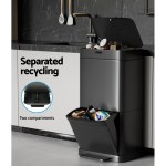 devanti 70l motion sensor bin pedal bins automatic black