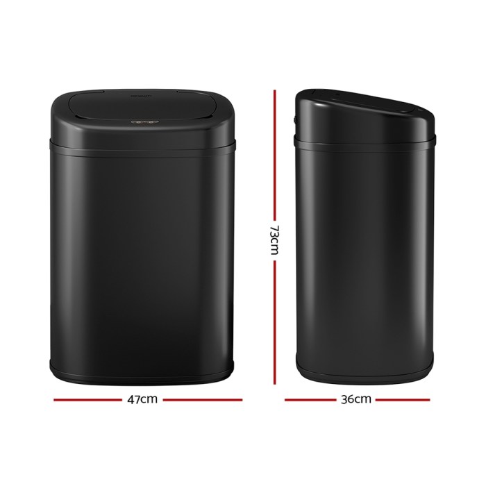 devanti 82l motion sensor bin rubbish automatic black devanti 82l motion sensor bin rubbish automatic black