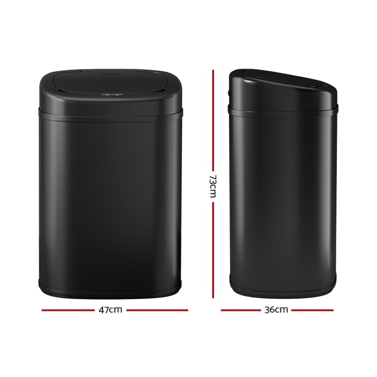 devanti 82l motion sensor bin rubbish automatic black