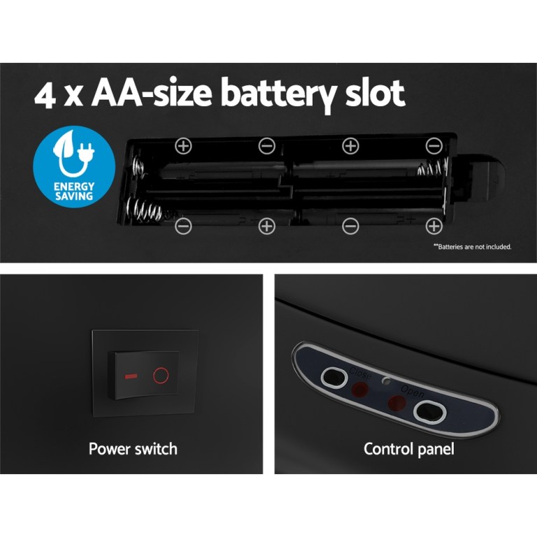 devanti 82l motion sensor bin rubbish automatic black