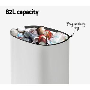 devanti 82l motion sensor bin rubbish automatic white