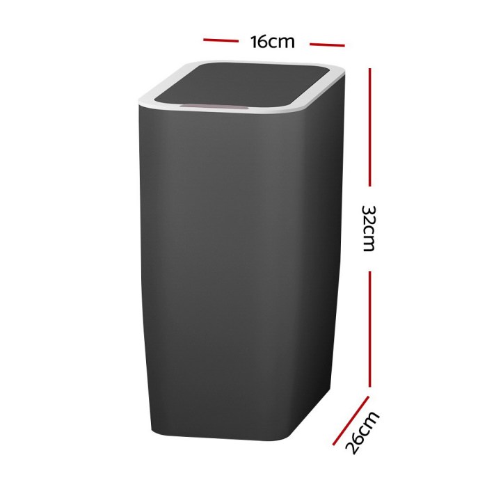 devanti 9l motion sensor bin rubbish automatic ash black devanti 9l motion sensor bin rubbish automatic ash black