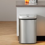 devanti 50l sensor bin motion rubbish automatic silver