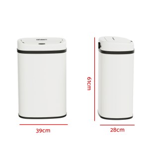 devanti 50l sensor bin motion rubbish automatic white