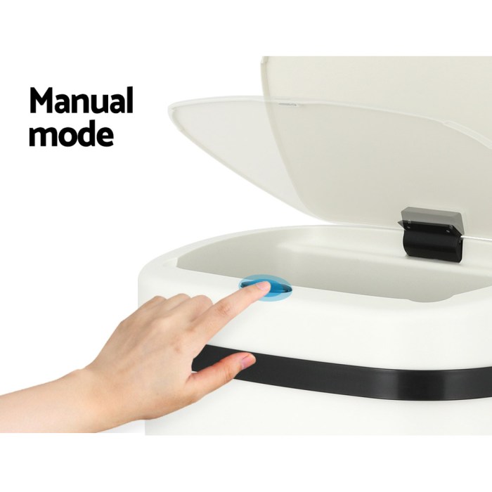 devanti 50l sensor bin motion rubbish automatic white