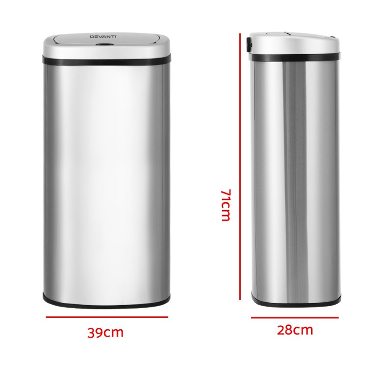 devanti 60l sensor bin motion rubbish automatic silver devanti 60l sensor bin motion rubbish automatic silver
