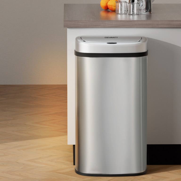 devanti 60l sensor bin motion rubbish automatic silver devanti 60l sensor bin motion rubbish automatic silver