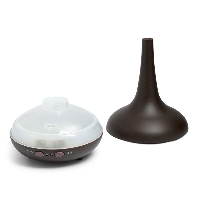 essential oil diffuser ultrasonic humidifier aromatherapy led light 200ml 3 oils dark wood grain