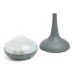 essential oil diffuser ultrasonic humidifier aromatherapy led light 200ml 3 oils matte grey
