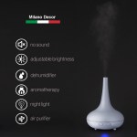 essential oil diffuser ultrasonic humidifier aromatherapy led light 200ml 3 oils matte grey