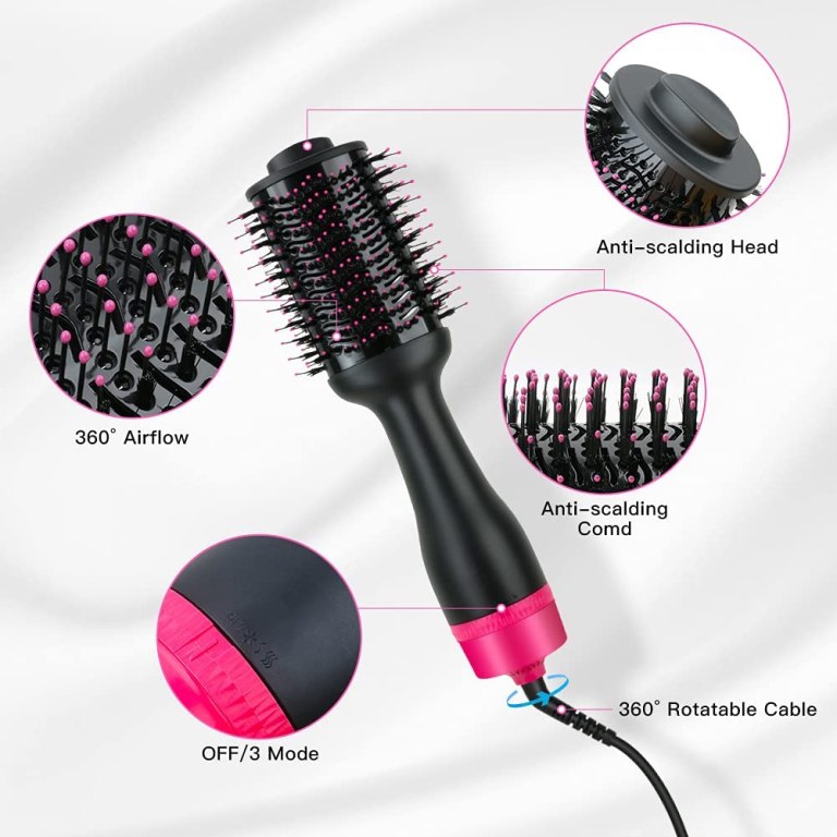 hot air one step hair dryer negative ion anti frizz blowout for drying,straightening, curling and volumizer (au plug)