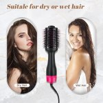 hot air one step hair dryer negative ion anti frizz blowout for drying,straightening, curling and volumizer (au plug)