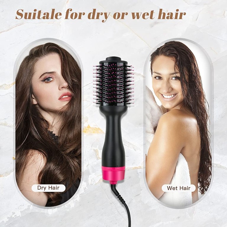 hot air one step hair dryer negative ion anti frizz blowout for drying,straightening, curling and volumizer (au plug)