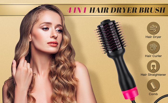 hot air one step hair dryer negative ion anti frizz blowout for drying,straightening, curling and volumizer (au plug) hot air one step hair dryer negative ion anti frizz blowout for drying,straightening, curling and volumizer (au plug)