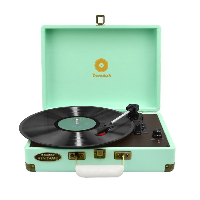 mbeat Woodstock Tiffany Blue Retro Turntable mbeat Woodstock Tiffany Blue Retro Turntable