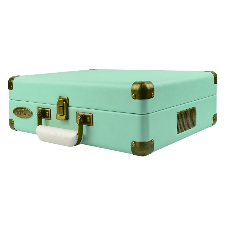mbeat woodstock tiffany blue retro turntable