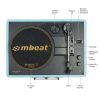 mbeat woodstock ii sky blue retro bluetooth (tx/rx) turntable
