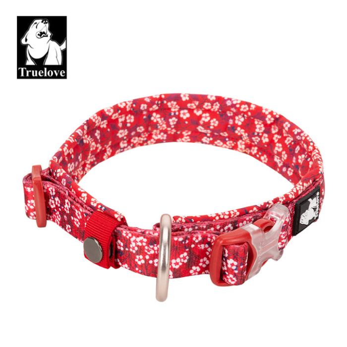 floral collar poppy red xs