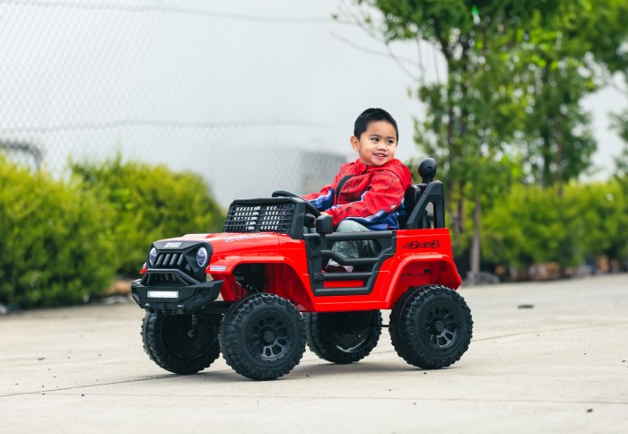 jeep inspired remote controlled ride on electric car (red)