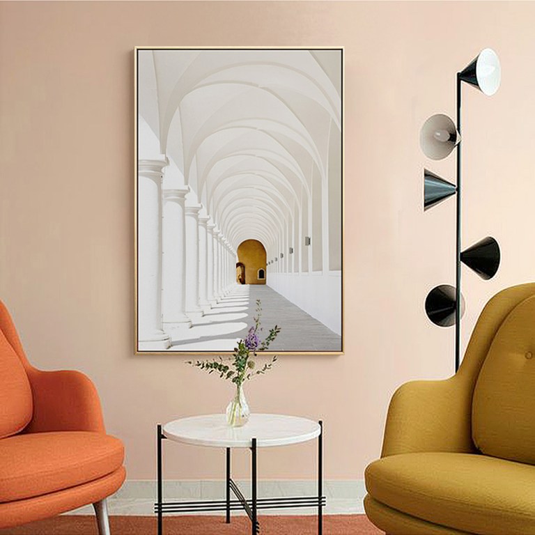 wall art 50cmx70cm long corridor style a gold frame canvas