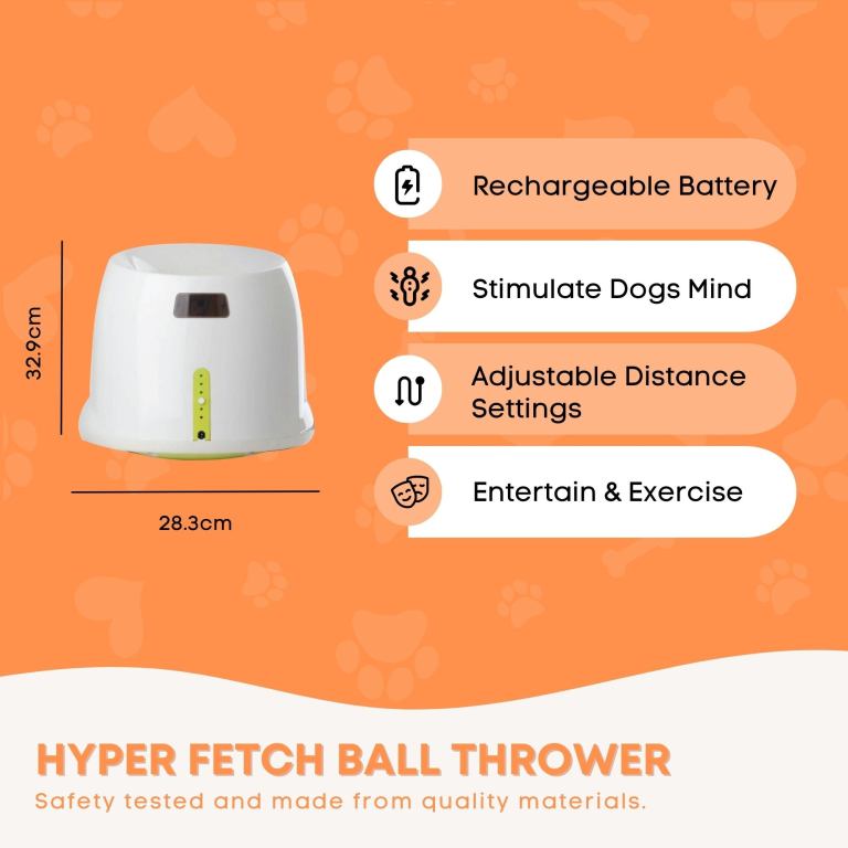 hyper fetch maxi dog ball thrower large interactive pet toy launcher