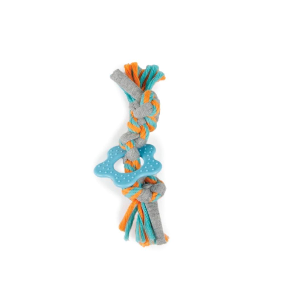 puppy multi chew rope ring toy dog knotted braided cotton teething play afp
