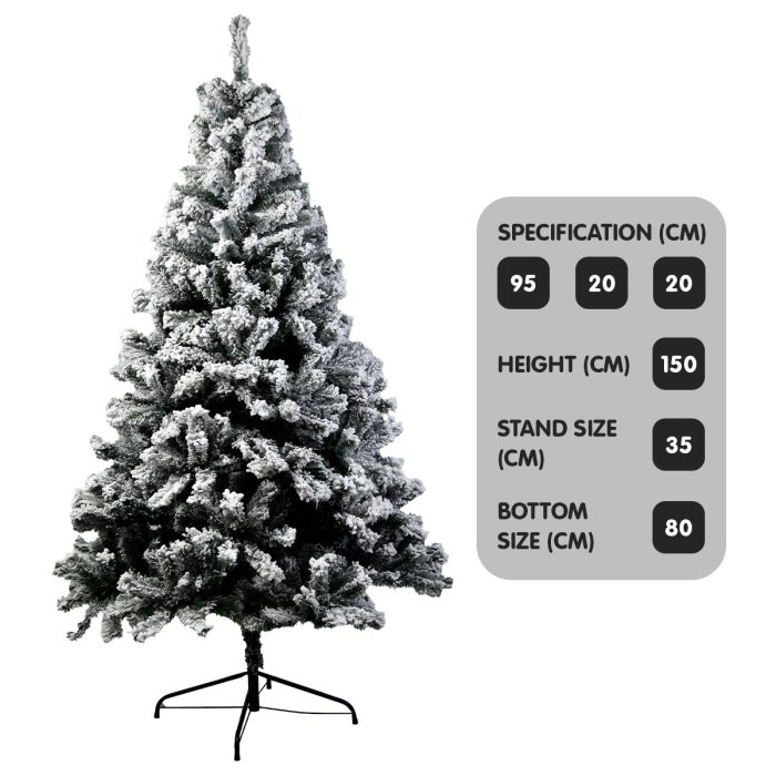 christabelle snow tipped artificial christmas tree 1.5m 550 tips