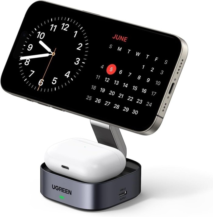 ugreen 35278 2 in 1 magsafe wireless charger with stand