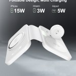 choetech t616 f wh 3in1 magnetic foldable wireless charger white