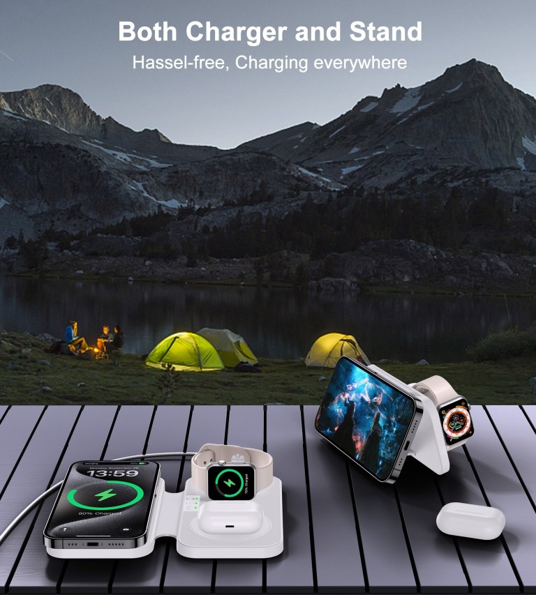 choetech t616 f wh 3in1 magnetic foldable wireless charger white