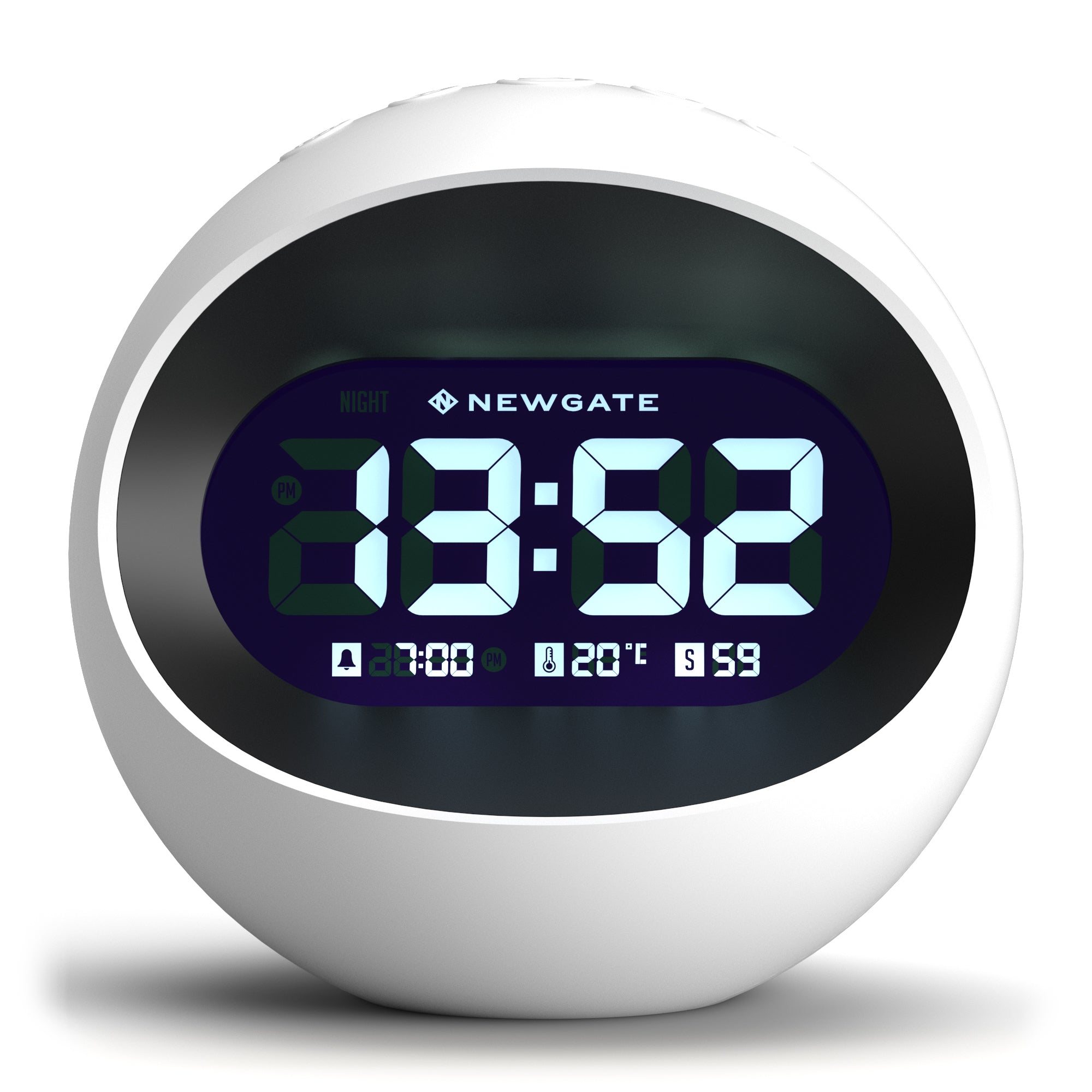 Newgate Centre Of The Earth Lcd Alarm Clock White Newgate Centre Of The Earth Lcd Alarm Clock White