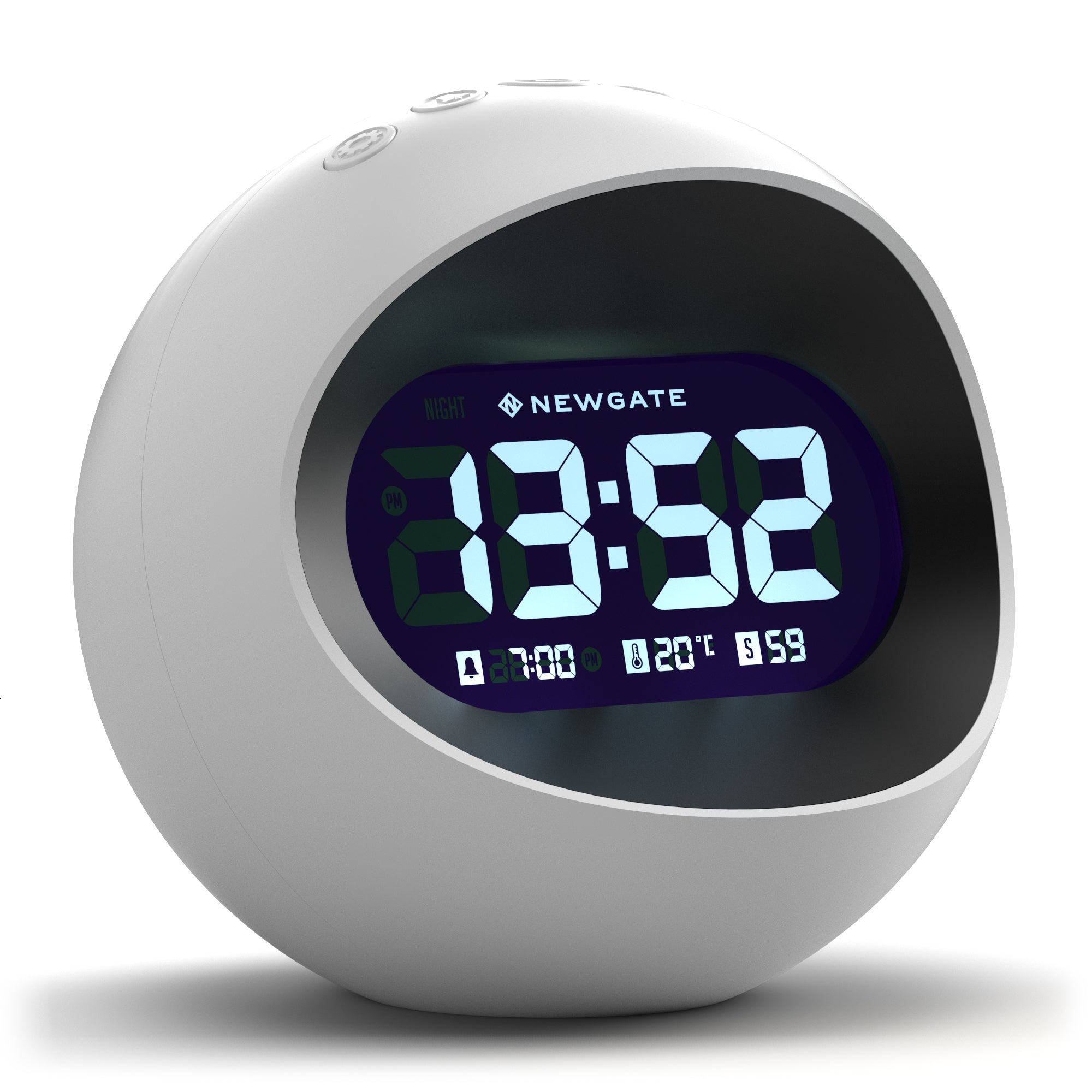 newgate centre of the earth lcd alarm clock white newgate centre of the earth lcd alarm clock white