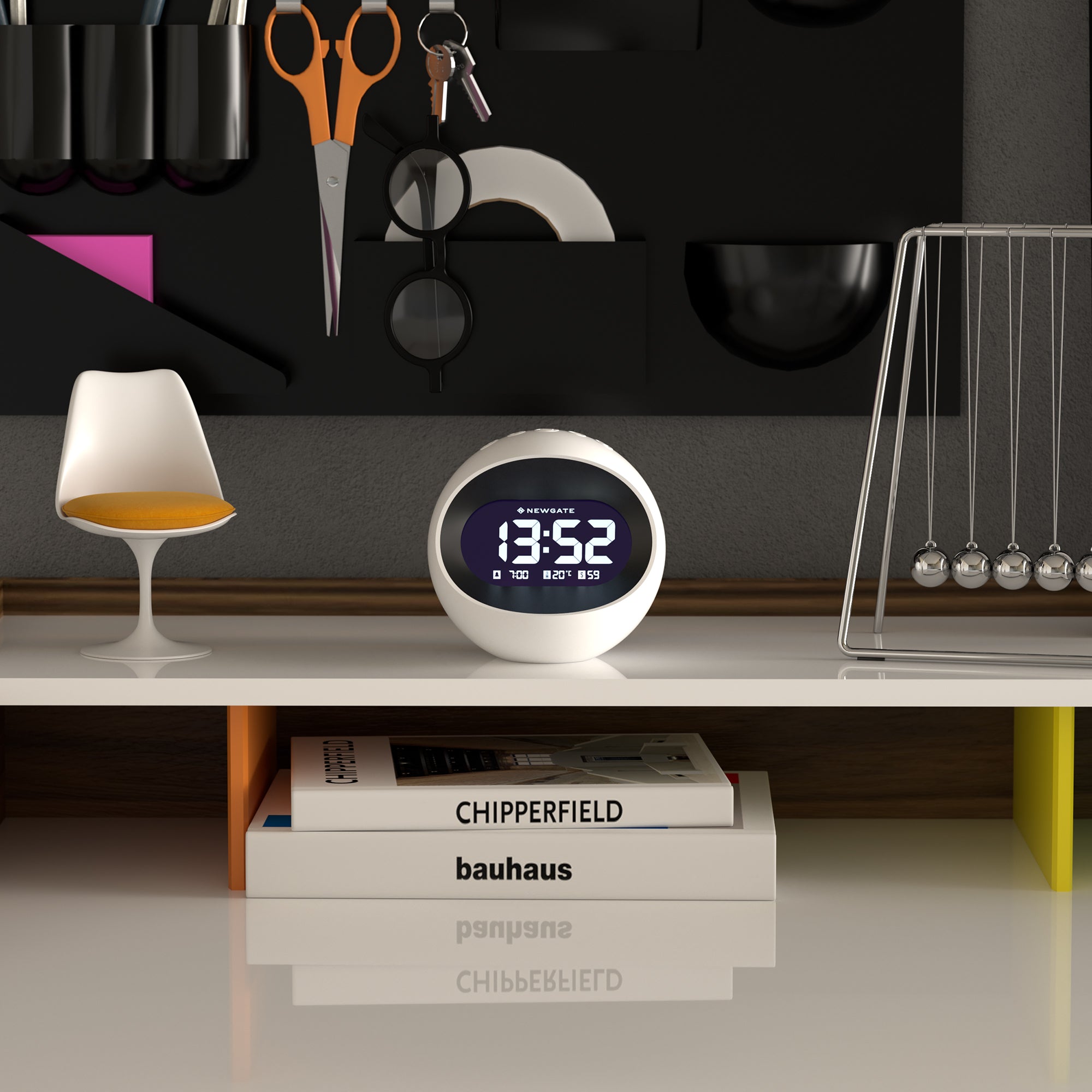newgate centre of the earth lcd alarm clock white newgate centre of the earth lcd alarm clock white