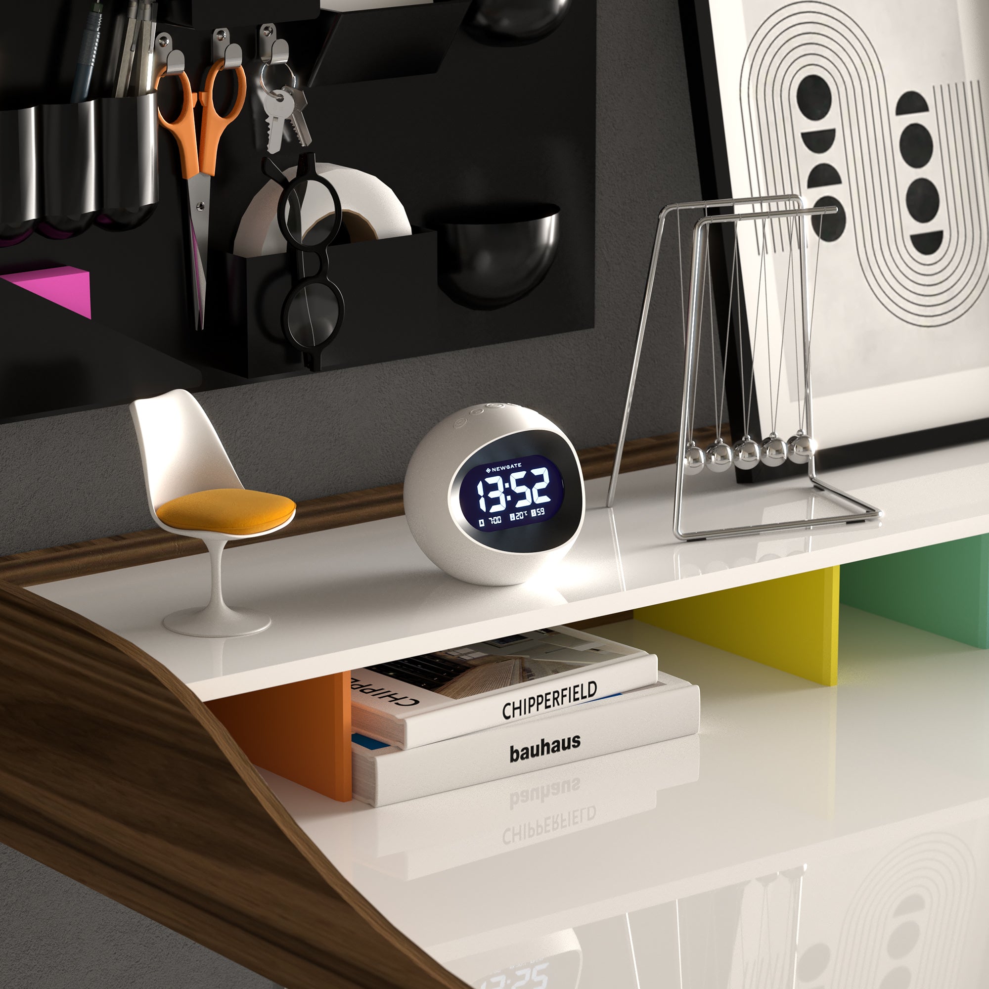 newgate centre of the earth lcd alarm clock white newgate centre of the earth lcd alarm clock white