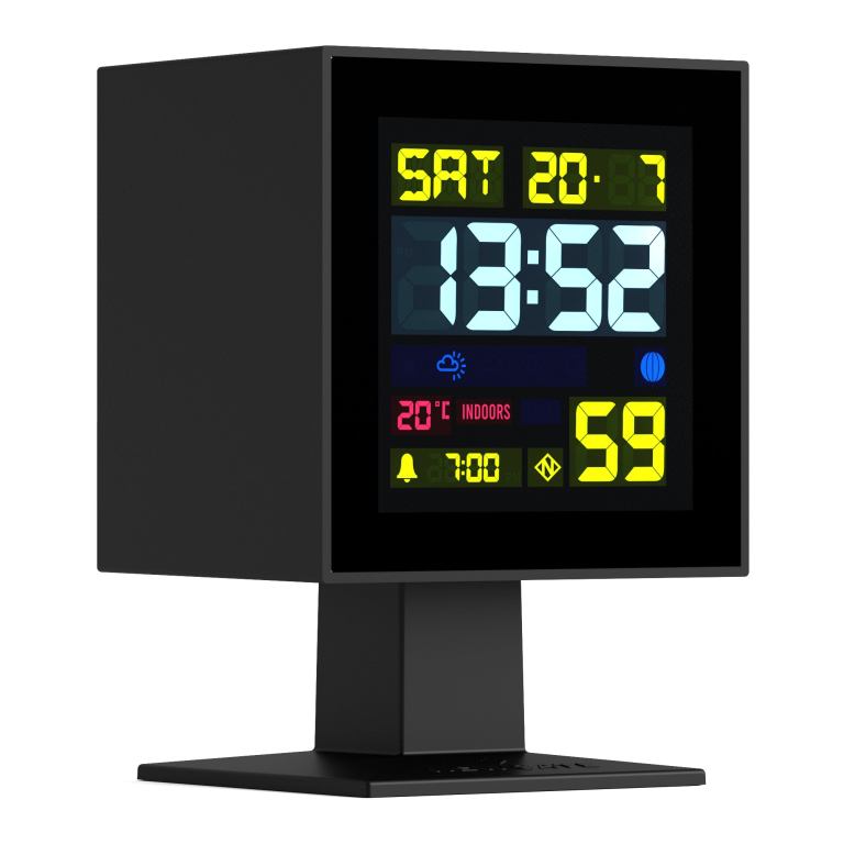 newgate monolith lcd alarm clock black