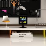 newgate monolith lcd alarm clock black