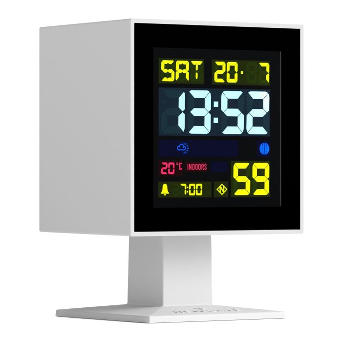 newgate monolith lcd alarm clock white