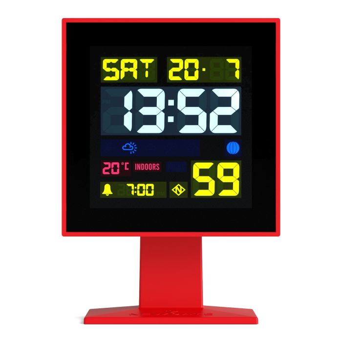 Newgate Monolith Lcd Alarm Clock Fire Engine Red Newgate Monolith Lcd Alarm Clock Fire Engine Red