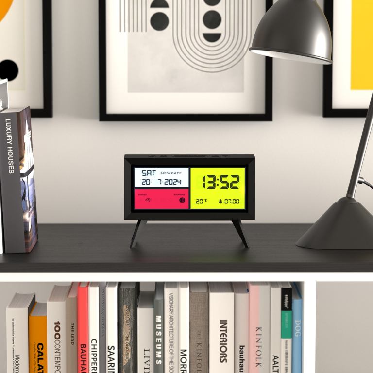 newgate spectronoma lcd alarm clock matte black newgate spectronoma lcd alarm clock matte black