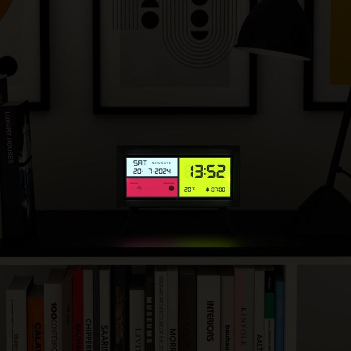 newgate spectronoma lcd alarm clock matte black