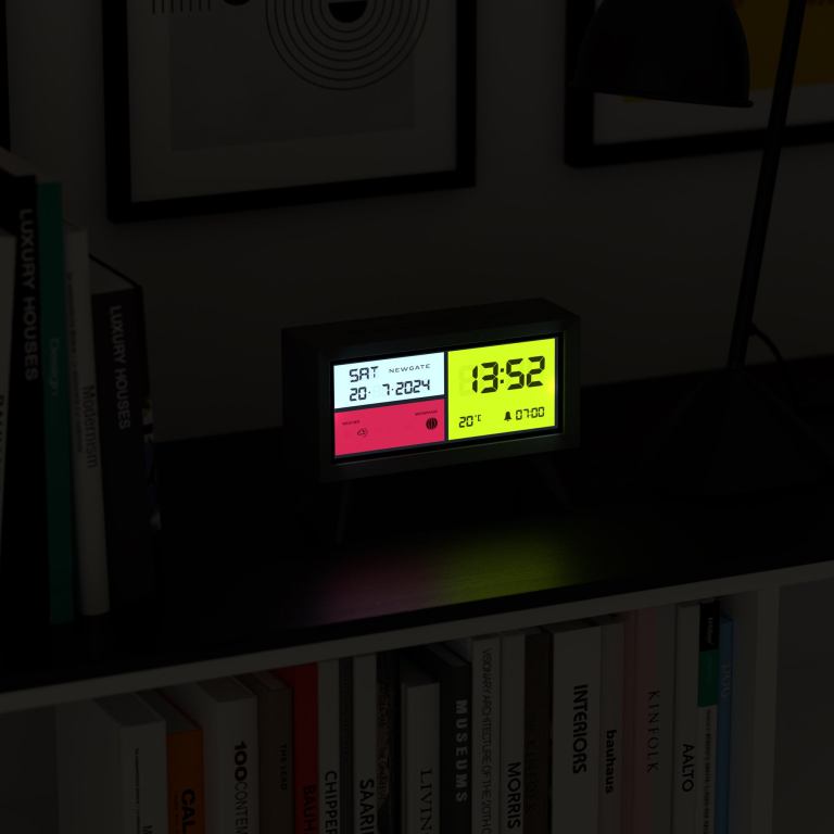 newgate spectronoma lcd alarm clock matte black newgate spectronoma lcd alarm clock matte black
