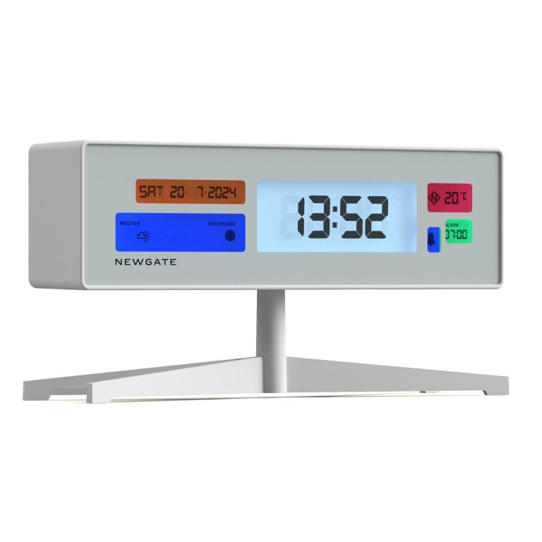 newgate supergenius lcd alarm clock matte white newgate supergenius lcd alarm clock matte white