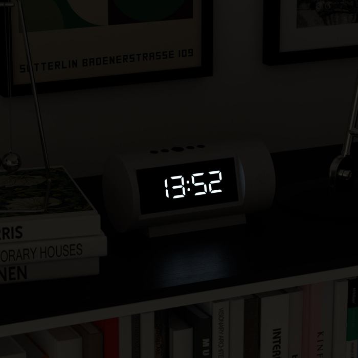newgate pil led alarm clock white