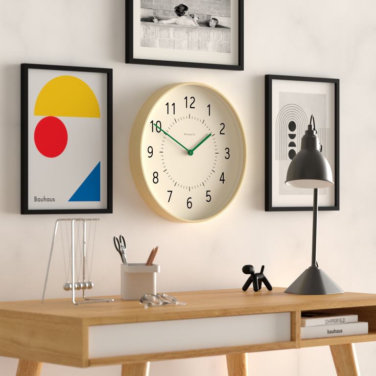 newgate monopoly plywood wall clock with green hands