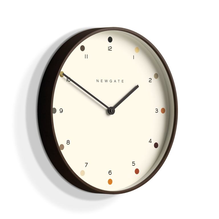 newgate mr clarke clock dark wood dot dial 40 newgate mr clarke clock dark wood dot dial 40
