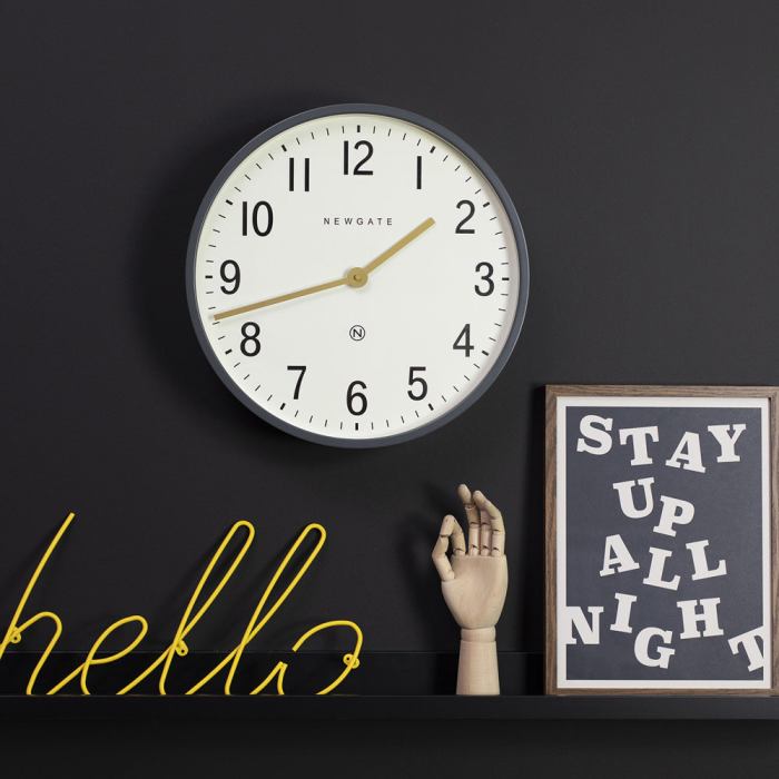 newgate mr edwards clock matte blizzard grey