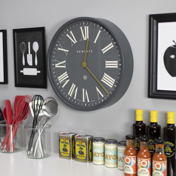 newgate mr butler wall clock moonstone grey reverse dial newgate mr butler wall clock moonstone grey reverse dial