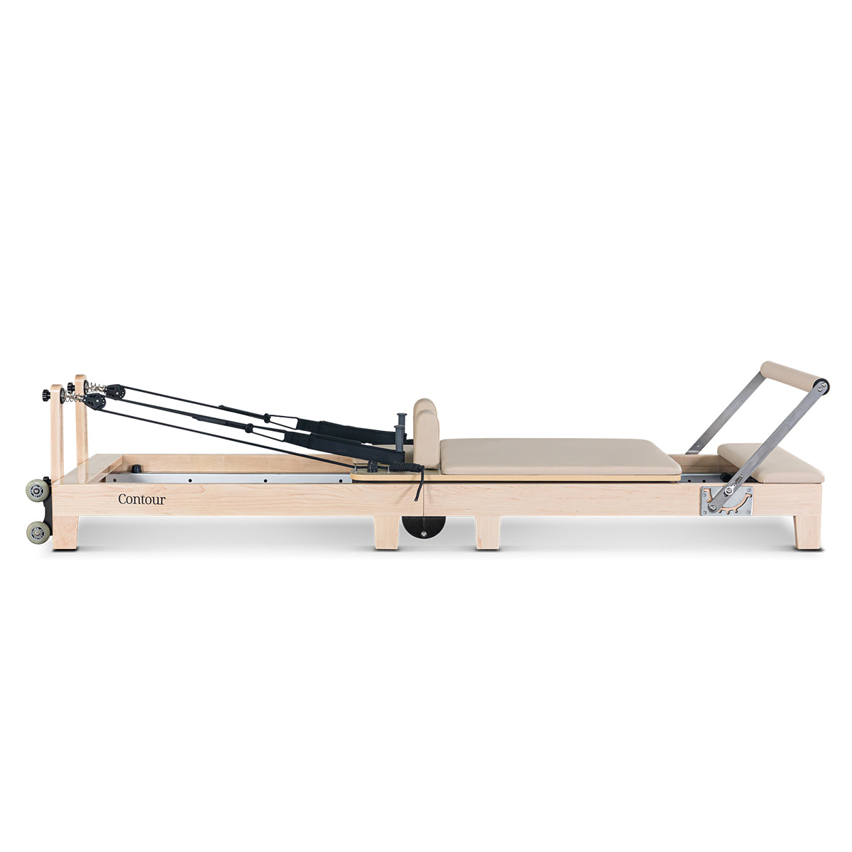 lifespan fitness contour folding wooden pilates reformer machine set (beige)