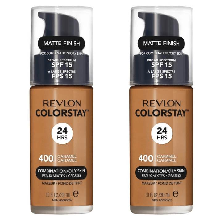 2x Revlon ColorStay Makeup for Combination Oily Skin SPF 15 - Caramel 400 - 30 ml 2x Revlon ColorStay Makeup for Combination Oily Skin SPF 15 - Caramel 400 - 30 ml