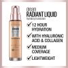 maybelline dream radiant liquid hydrating foundation w collagen caramel 120 maybelline dream radiant liquid hydrating foundation w collagen caramel 120